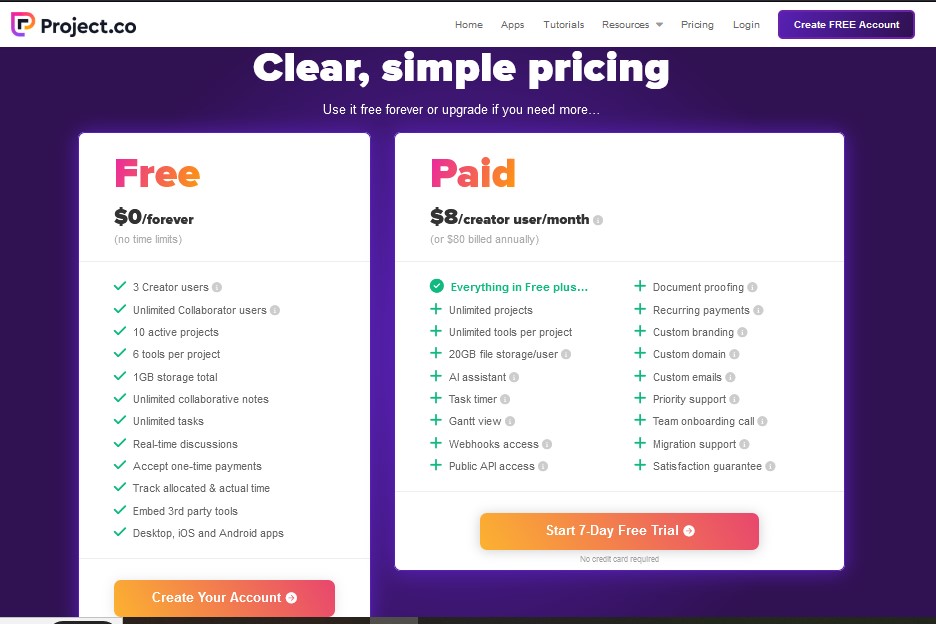 Project.co Pricing, Features, Reviews and Alternatives